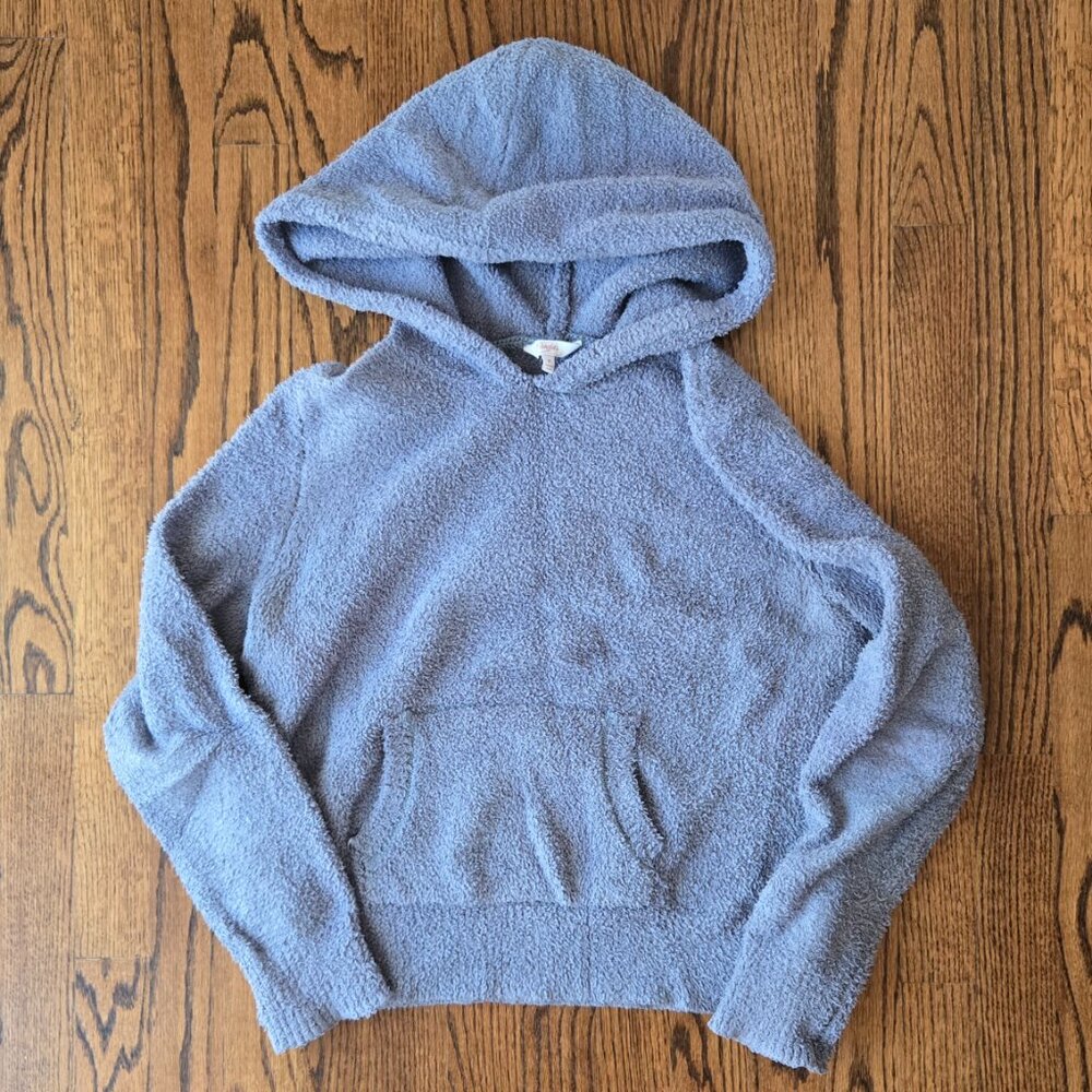 Light blue gray candie's hoodie sweatshirt, fuzzy, size kids M
